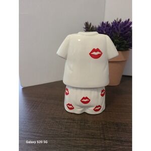 Applause Inc Vintage Red Lips T-Shirt & Boxers Ceramic Salt Pepper Shakers 52486